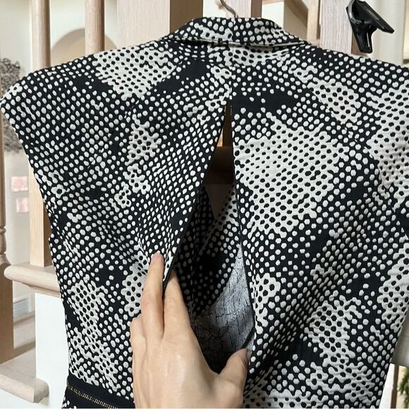 Lela Rose Pebble Print Mixed Media Mini Dress 2 - Picture 9 of 15